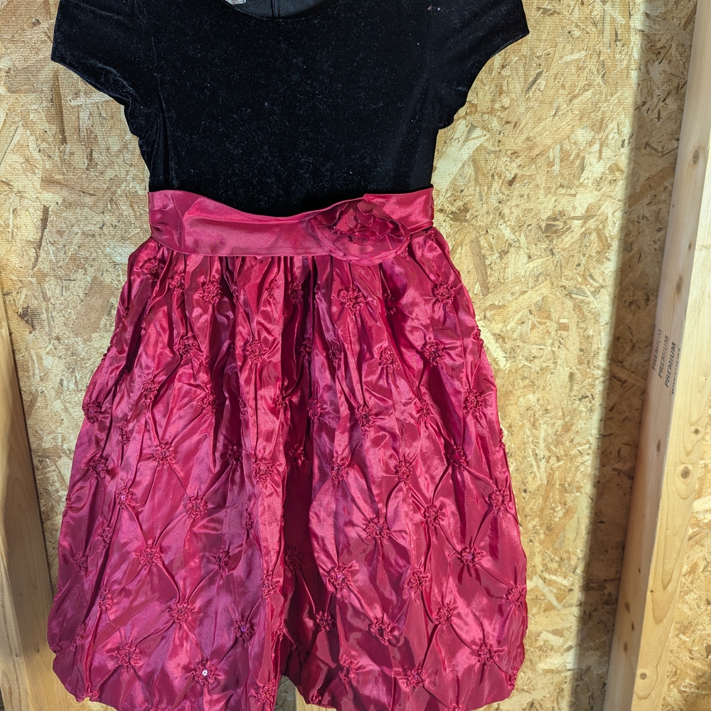 Black and Red Velvet Dress